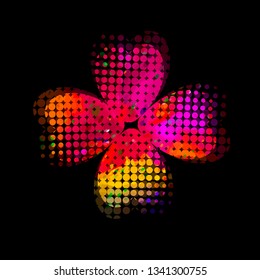 Multicolored four-leaf clover symbol. Happy St. Patrick's Day