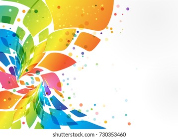 Multicolored frame, abstract element on white background