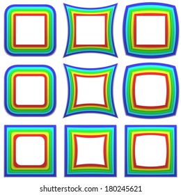 nine different shape blank picture rainbow stock vector royalty free 374632573 shutterstock