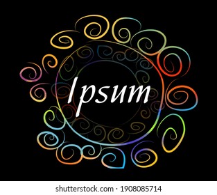 Multicolored frame made of lines. Vector illustration