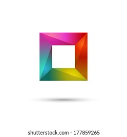 Multicolored frame or square, abstract symbol, eps10