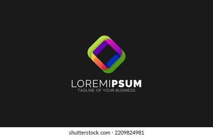 Multicolored frame or square Logo Design, abstract symbol