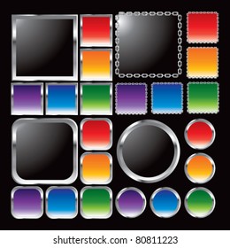 Multicolored frames in squares and circles