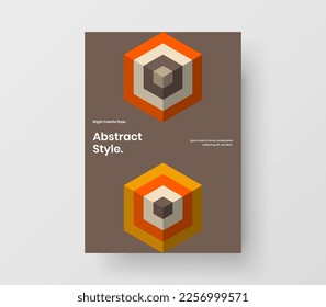 Multicolored front page A4 design vector template. Premium mosaic pattern company identity concept.