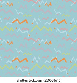 Multicolored fun seamless pattern for party. Bright and funny background. Abstract seamless texture can be used for celebration.