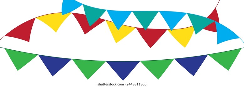 Icono de banderas de guirnalda multicolor. Elemento símbolo de decoración de fiesta. Marcar Vector.