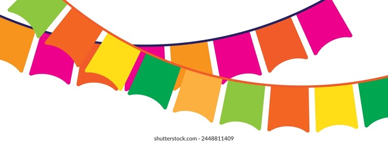 Mehrfarbige Girlanden-Fahnen-Symbol. Element-Party-Dekorationssymbol. Flag-Vektorgrafik.