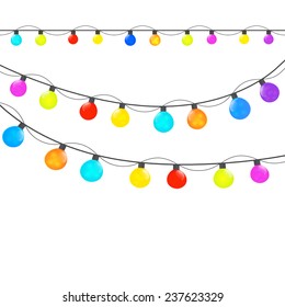 Multicolored garland isolated in white background. Vector EPS10.