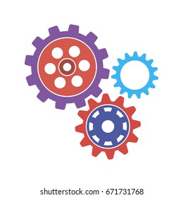 Multicolored gears. Vector illustration.