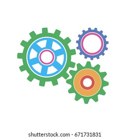 Multicolored gears. Vector illustration.