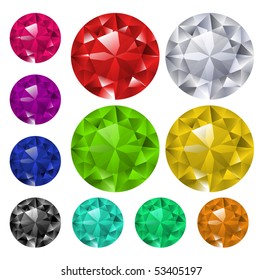 Multicolored gems collection