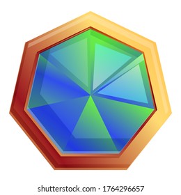 Multicolored gemstone icon. Cartoon of multicolored gemstone vector icon for web design isolated on white background