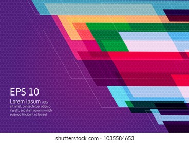 Multicolored geometric abstract background with copy space, Vector Illustration