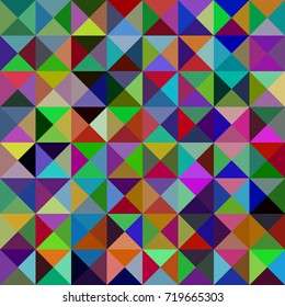 Multicolored geometric abstract triangle mosaic pattern background - vector graphic from triangles