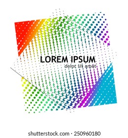 Multicolored geometric background of the circles frame. Vector