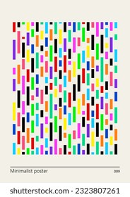 Multicolored geometric bauhaus poster. Modern Art. Minimalist abstract pattern background. Vector illustration. Wall art.
