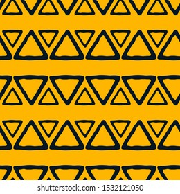 Multi-colored geometric figures vector illustration. Triangle tribal pattern. Ethnic vector background. Vector doodle background. Ornamental seamless print. Decorative ornament. Trendy vintage style