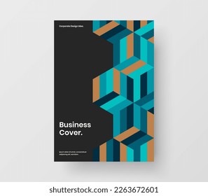 Multicfarbene geometrische Hexagons Corporate Identity Illustration. Trendy Unternehmen decken A4 Design Vektor Konzept.
