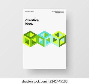 mehrfarbige, geometrische Hexagons, Vorderseiten-Illustration. Farbiges Design von Corporate Cover, Vektorgrafik-Layout.