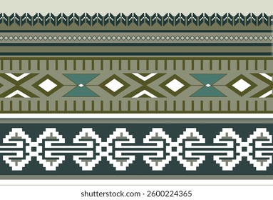 multicolored, geometric, horizontal border design, for textile, wallpaper, gift wrapping.