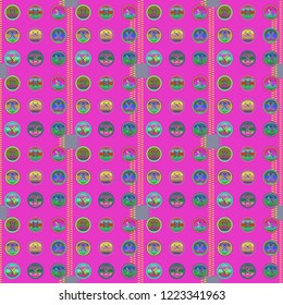 Multicolored geometric jeans tissue background pattern seamless stud.
