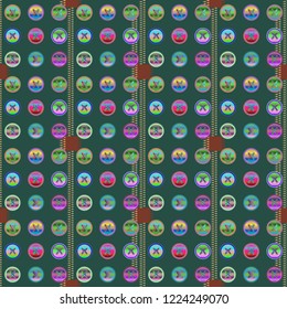 Multicolored geometric jeans tissue background pattern seamless stud.