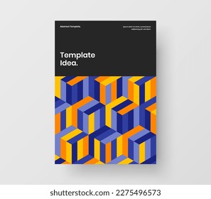 Ilustración del folleto de la empresa de patrones geométricos multicolores. Plantilla moderna de diseño vectorial de presentación.