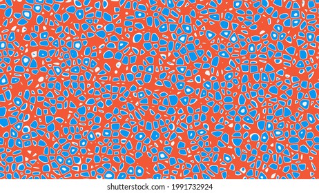 Celdas poligonales geométricas multicolores, fondo de mosaico abstracto. Ilustración vectorial.