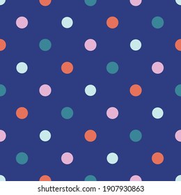 Multi-colored Geometric Polka Dot Seamless Pattern