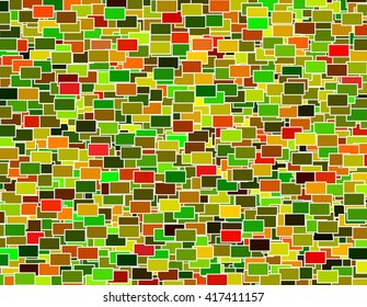 Multicolored geometric rectangle mosaic scattered pattern