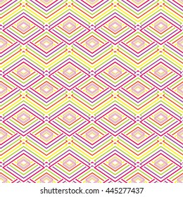 Multicolored geometric seamless rhombic pattern.