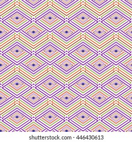 Multicolored geometric seamless rhombic pattern.