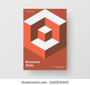 Multicolored geometric shapes cover template. Colorful corporate brochure A4 design vector concept.
