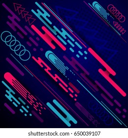 Multicolored geometric shapes like space. Vector illustration.
