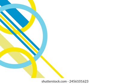Multi-colored geometric shapes on a white background. With space for text