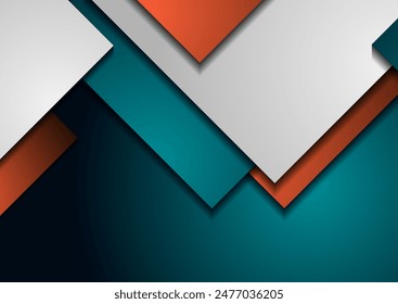 Multicolored geometric squares with layered effect. Hi-tech corporate concept background. Abstract vector illustration