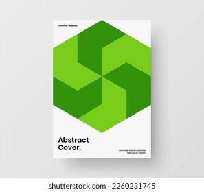 Multicolored geometric tiles book cover illustration. Unique placard A4 vector design template.