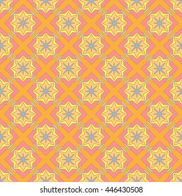 Multicolored geometric traditional seamless pattern.