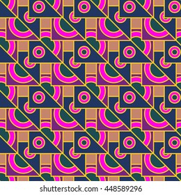 Multicolored geometric traditional seamless pattern.