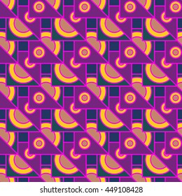 Multicolored geometric traditional seamless pattern.