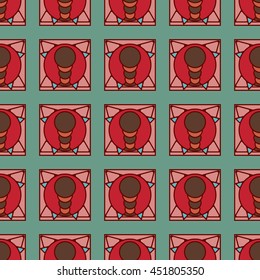 Multicolored geometric traditional seamless pattern.