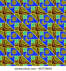 Multicolored geometric traditional seamless pattern.