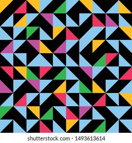 Multicolored geometric truchet pattern background.Great for background,textile and home decor projects. 