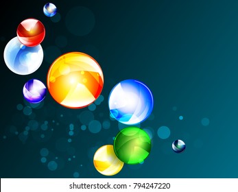Multicolored geometric vector background futuristic design. Colorful graphic balls. Abstract digital shape circles. Eps 10. Rainbow modern sphere backdrop. 