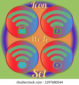 Multicolored geometric weave www simple set Wi-Fi.