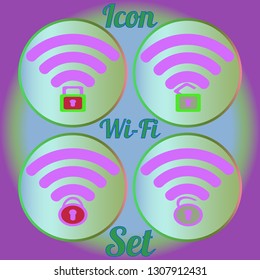 Multicolored geometric weave www simple set Wi-Fi.
