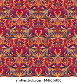 Multicolored geometrical floral triangle pattern background design - seamless abstract vector graphic
