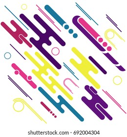 Multicolored geometrical pattern. Melting details on white background.