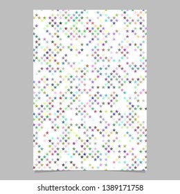 Multicolored geometrical pentagram star shape pattern background brochure template design