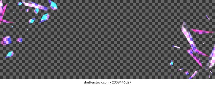 Multicolored Glare Background Transparent Vector. Confetti Magic Texture. Shine Gradient Card. Pink Beautiful. Spot Celebrate Design.